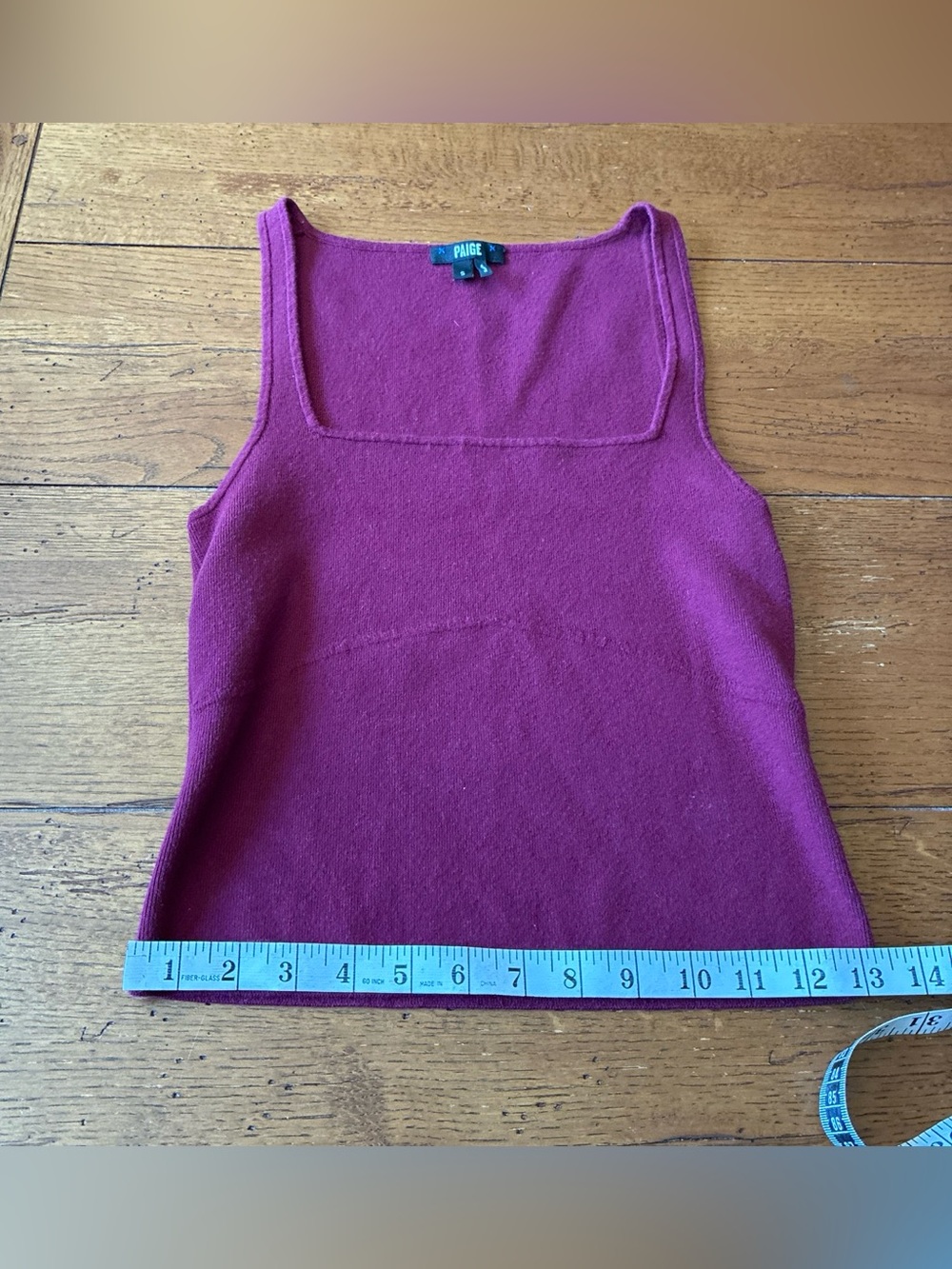 PAIGE Raspberry Knit Square-Neck Tank Top - Picture 5 of 5